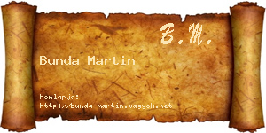 Bunda Martin névjegykártya