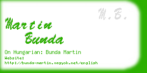 martin bunda business card